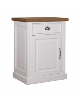 Anrichte weiß mit Eiche, Schrank weiß, Kommode weiß, Wohnzimmerschrank weiß Landhausstil, Breite 72 cm