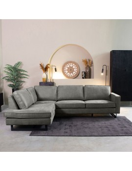 Ecksofa anthrazit, Sofa anthrazit Ottomane links,  Länge 276 cm