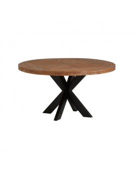 Runder Tisch Landhaus, Esstisch rund Metall Gestell Landhaus, Tisch rund, Durchmesser 140 cm