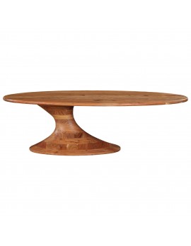 Esstisch oval Naturholz massiv. ovaler Tisch Natur-braun, Länge 220 cm