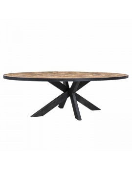 Esstisch oval schwarz, Tisch Metall schwarz oval, Länge 255 cm 