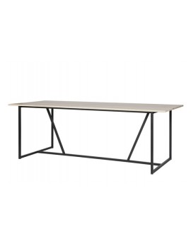 Tisch Naturholz Metall-Gestell, Esstisch Massivholz, Breite 220 cm