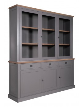Geschirrschrank Eiche, Vitrine Eiche, Schrank Eiche , Kommode Eiche, Wohnzimmerschrank Eiche Landhausstil, Breite 200cm