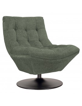 Drehbarer Sessel dunkelgrün gepolstert, bequemer Sessel modern