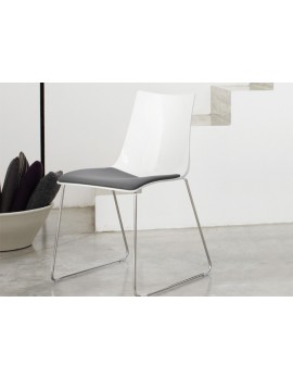 Stuhl weiß gepolstert, Konferenzstuhl weiß-Silber