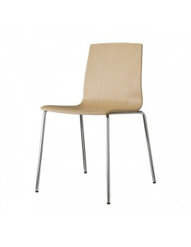 Stuhl Natural aus Buche Schichtholz-Metall für Objekteinrichtung
