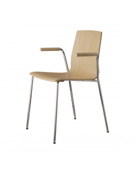 Stuhl mit Armlehne, Konferenzstuhl aus Schichtholz-Metall für Objekteinrichtung