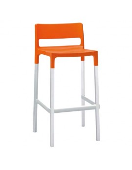 Design Barstuhl, orange, Sitzhöhe 65 cm, Outdoor