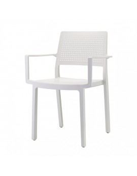 Stuhl mit Armlehne, Indoor, Outdoor, leinen, aus Kunststoff, Stapelbar