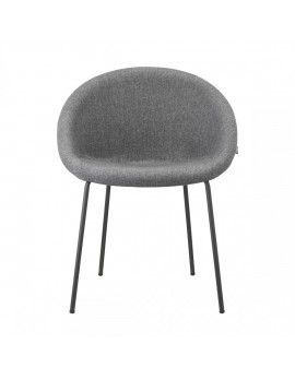 Design Stuhl in grau, aus Textil, Kunststoff, Metall