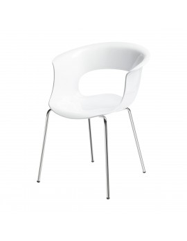 4 x Stuhle weiß, Stuhl MISS B ANTISHOCK 4 BEINE, Konferenzstuhle weiß für Objekteinrichtung