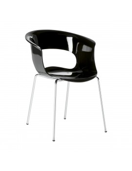 4 x Stuhle schwarz, Stuhl MISS B ANTISHOCK 4 BEINE, Konferenzstuhle schwarz für Objekteinrichtung