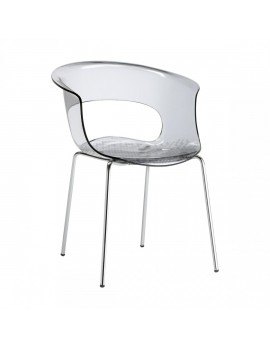 4 x Stuhle transparent, Stuhl MISS B ANTISHOCK 4 BEINE, Konferenzstuhle für Objekteinrichtung