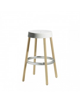 Design Barhocker Natural, leinen, Buche, Rund, Sitzhöhe 75 cm