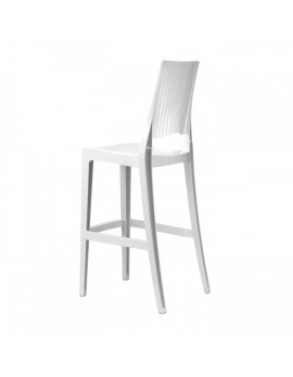 Design Barstuhl, weiß Polycarbonat , Sitzhöhe 74 cm, Outdoor