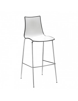 Design Barstuhl, weiß anthrazit, Sitzhöhe 65 cm, chrom