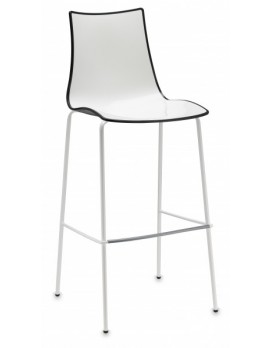 Design Barstuhl, weiß anthrazit, Sitzhöhe 80 cm, weiße Beine, Outdoor