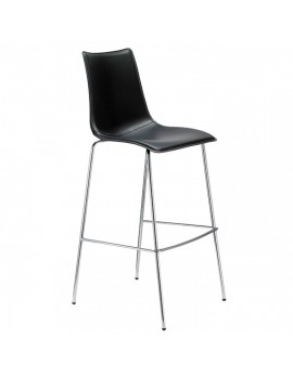 Barstuhl, schwarz, Sitzhöhe 80 cm, Leder