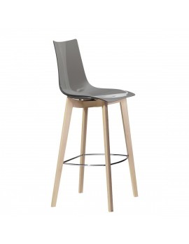 Design Barhocker Natural, taubengrau gepolstert Sitzhöhe 78 cm
