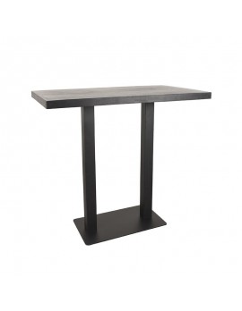 Bartisch Metall/Holz, Hochtisch Mangoholz, Metallgestell, 120x70x108 cm
