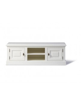 Lowboard weiß, TV Schrank weiß Massivholz, Fernseheschrank im Landhausstil, Breite 150 cm