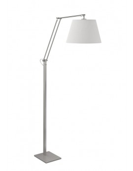 Stehlampe silber modern, Stehleuchte silber Lampenschirm weiß