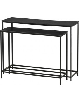 Wandtisch 2er Set, Tisch Antique Black, Breite 100/85 cm