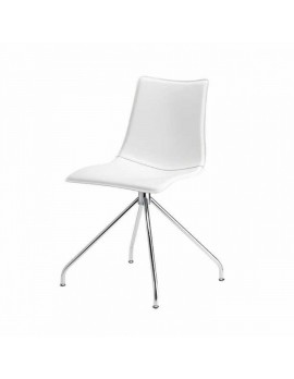 Design Stuhl weiß PU Stoff bezogen, Stuhl weiß-Silber