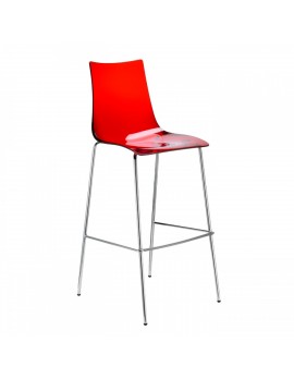 Barstuhl, rot transparent, Sitzhöhe 80 cm
