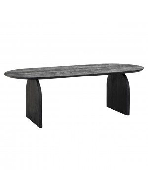 Ovaler Esstisch schwarz aus Holz, Tisch oval modern, Breite 235 cm