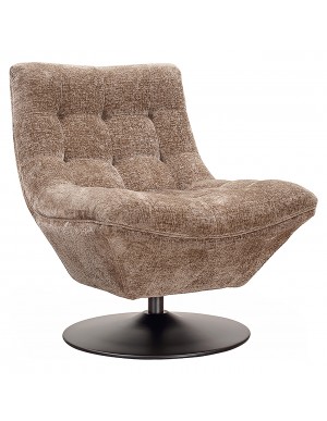 Drehbarer Sessel taupe gepolstert, bequemer Sessel modern