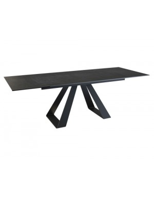 Esstisch Keramik, Tisch titan-schwarz, Esstisch ausziehbar,150/230 x 100 x 76cm