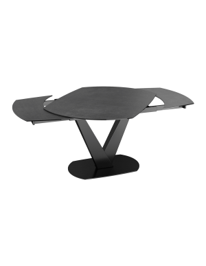 Esstisch Keramik, Tisch titan-schwarz, Esstisch ausziehbar,130/190 x 100 x 76cm