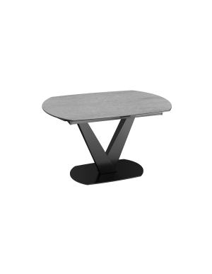 Esstisch Keramik, Tisch silber-grau, Esstisch ausziehbar,130/190 x 100 x 76cm