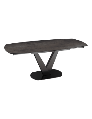 Esstisch Keramik, Tisch rostbraun, Esstisch ausziehbar,130/190 x 100 x 76cm