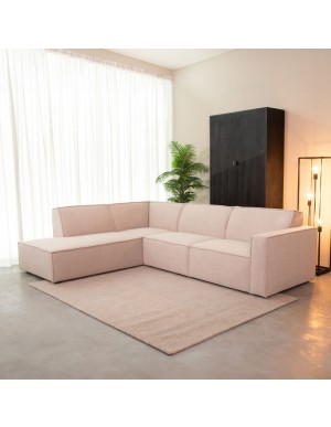 Sofa Natur-Farbe, Ecksofa Natur,  Länge 283 cm