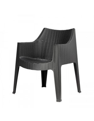 Outdoor-Stuhl mit Armlehne, Gartenstuhl aus Kunststoff mit Armlehne